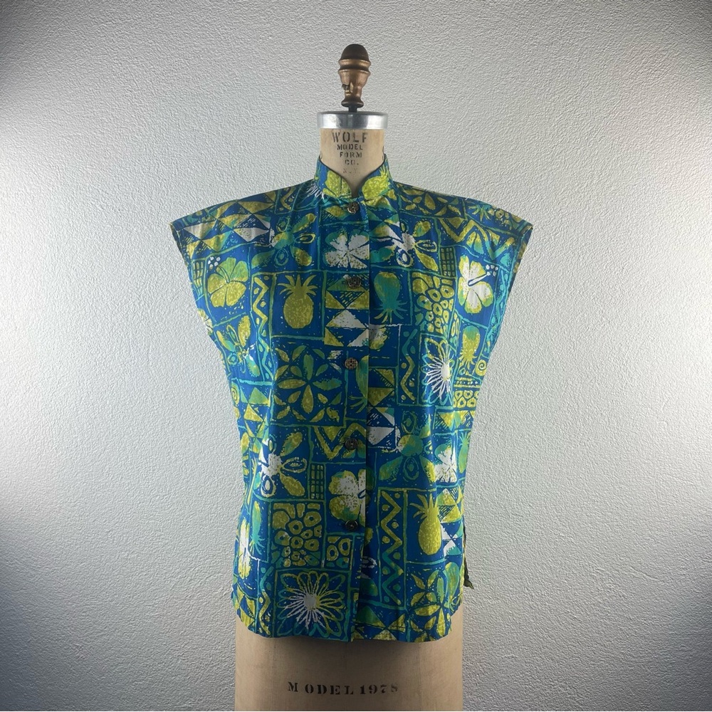 Vintage l 50s M Shaheen’s Honolulu Novelty Hawaiian Tiki Rockabilly Pinup Shirt